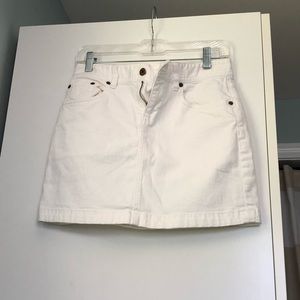 White J. Crew denim skirt